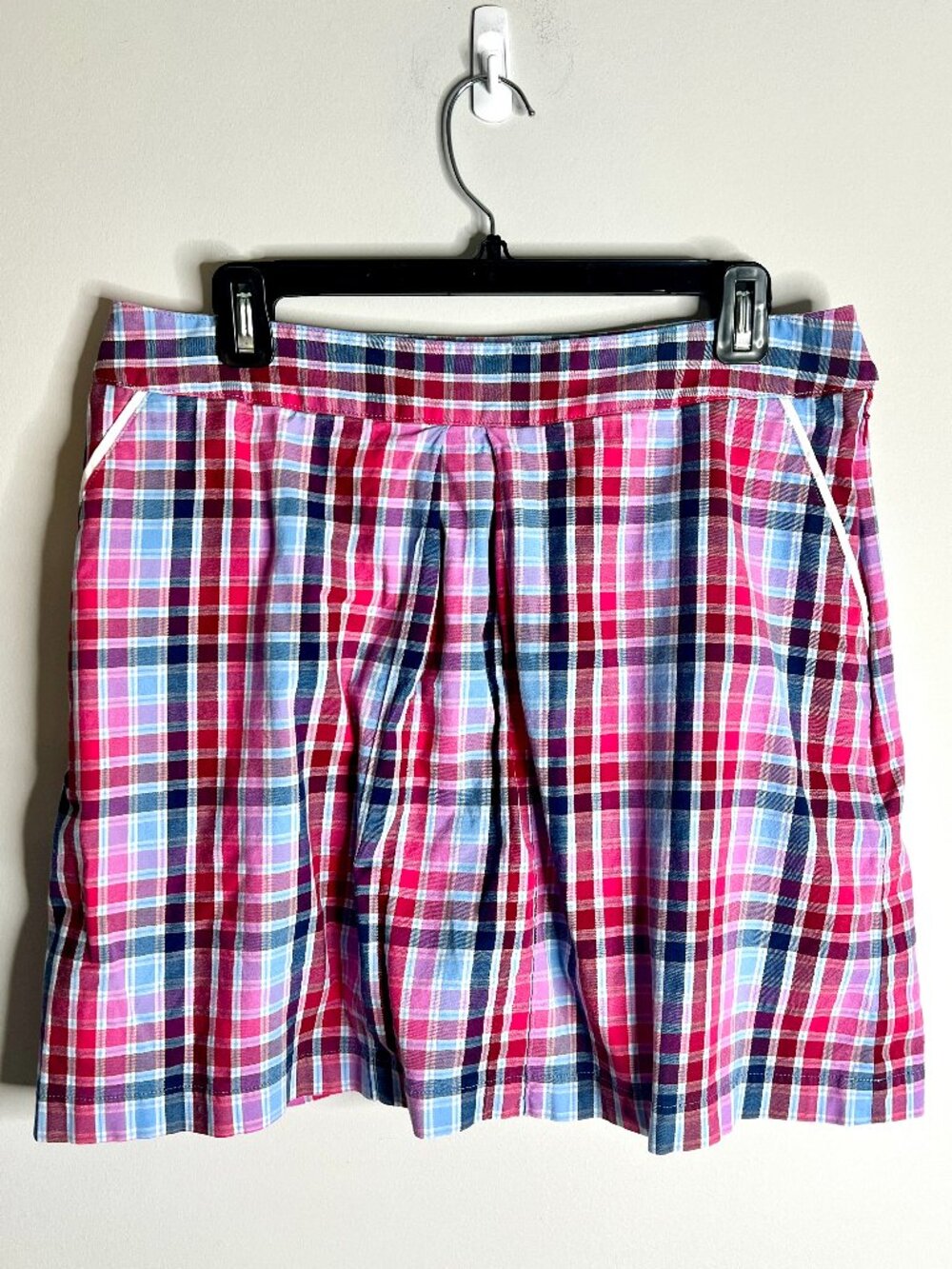 Peter Millar Women's Plaid Sport Golf Skort Colorful Preppy Old Money Pockets 12